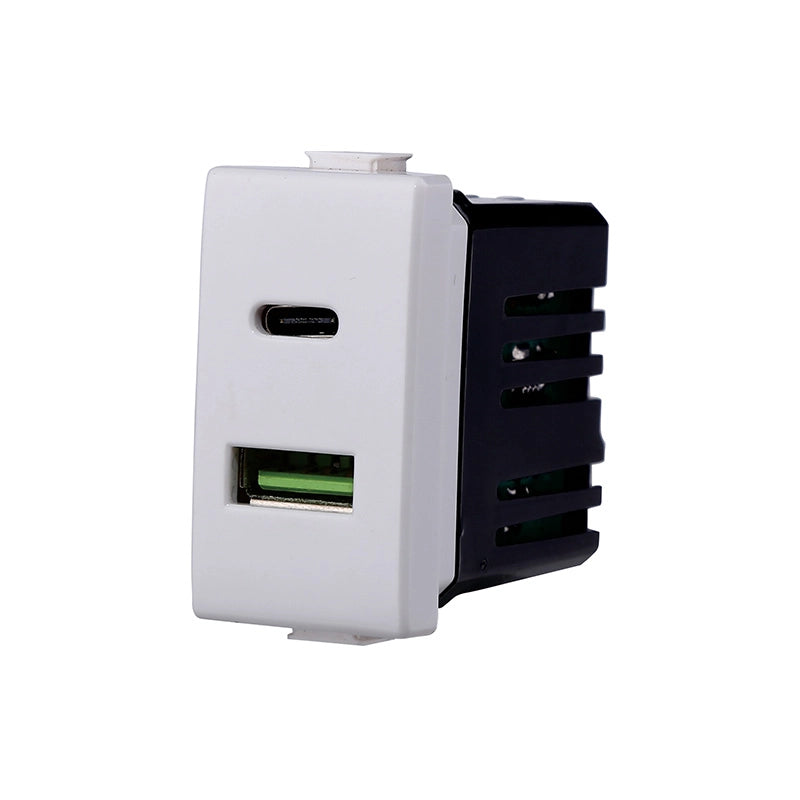 ALIMENTATORE DA INCASSO USB/USB-C 'SOLAR' 3.1A - ELETTROIT