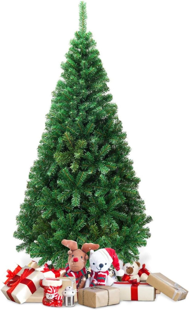 Albero di Natale 180 cm, Albero di Natale Artificiale e Folto con 650 Rami e Base in Metallo, Albero di Natale Realistico per Casa, Ufficio e Negozio, Verde (180 cm)