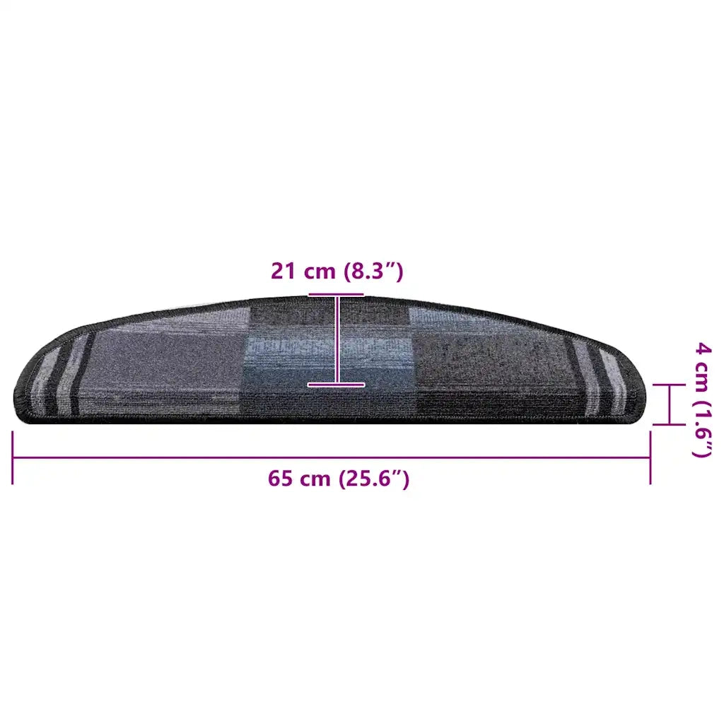 Tappetini per Scale Autoadesivi 10 pz | Gradini per Scale 65x21x4 cm Nero e Grigio