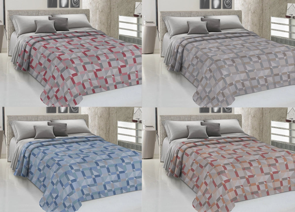 Copriletto Piquet Primavera Estate 100% Cotone Disegno 7879 Atene - Matrimoniale - Beige