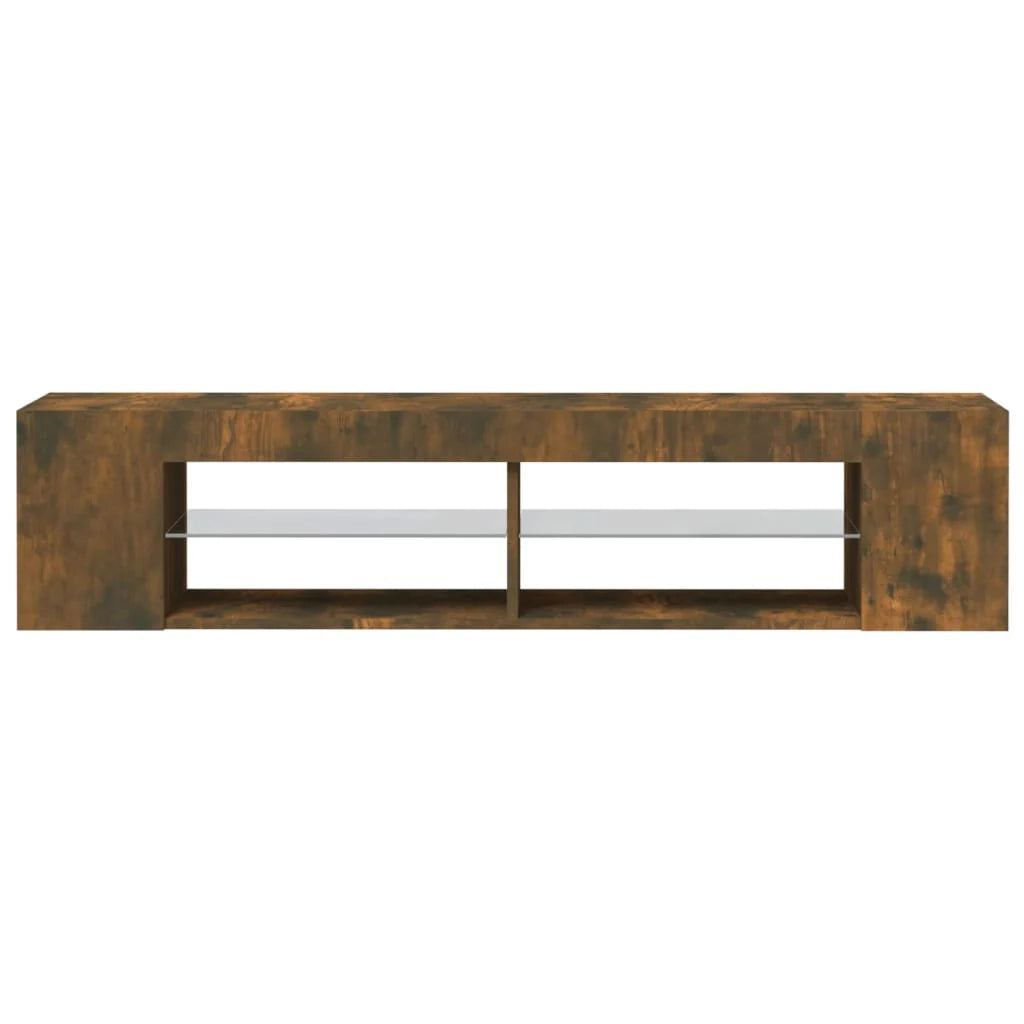 Mobile TV multimediale scaffale TV credenza mobile TV per sala da pranzo soggiorno camera da letto con luci a LED rovere affumicato 135 x 39 x 30 cm marrone 02_0026719