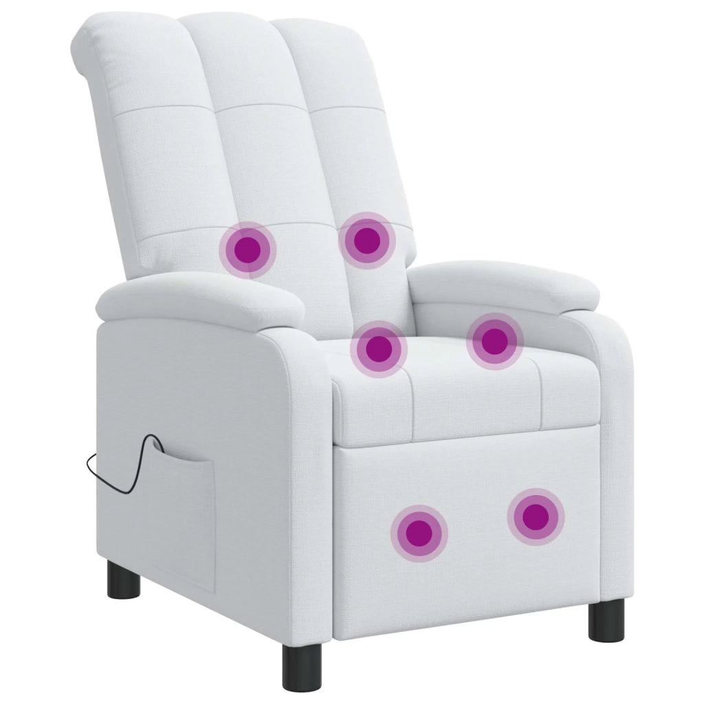 Poltrona Massaggiante Bianco Tessuto 42034978