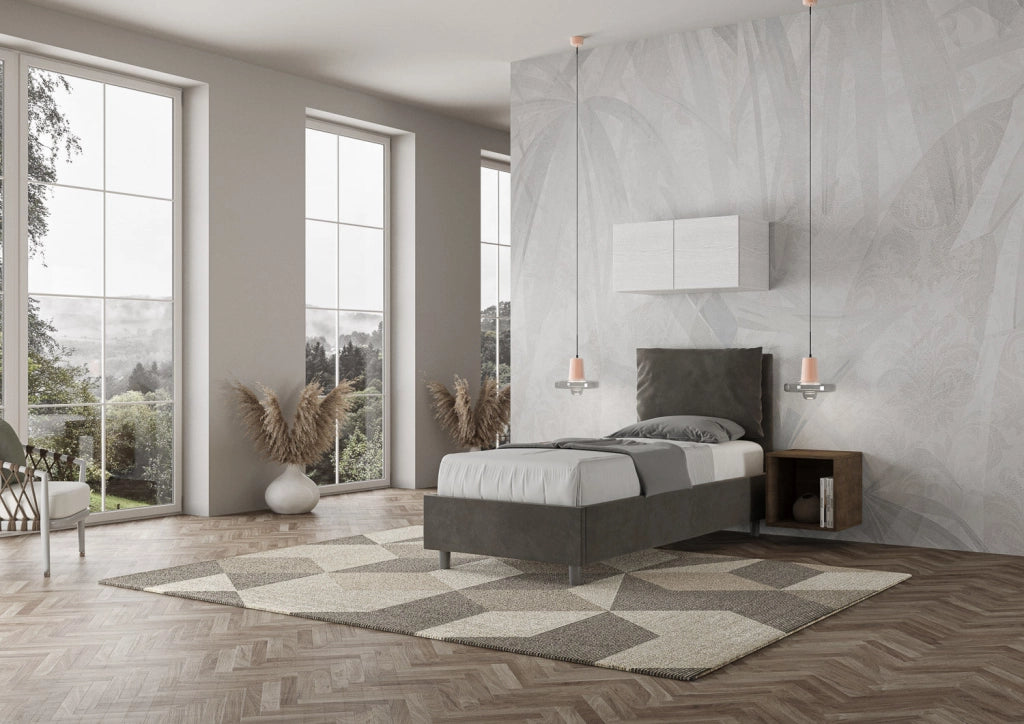 Letto Singolo 100x210 cm Senza Rete Antea Grigio