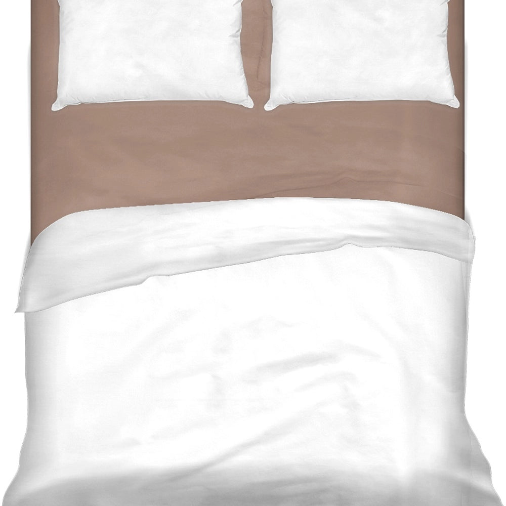 Lenzuolo letto sotto con angoli 100% puro cotone Made in Italy tinta unita Terra - 2 Piazze maxi