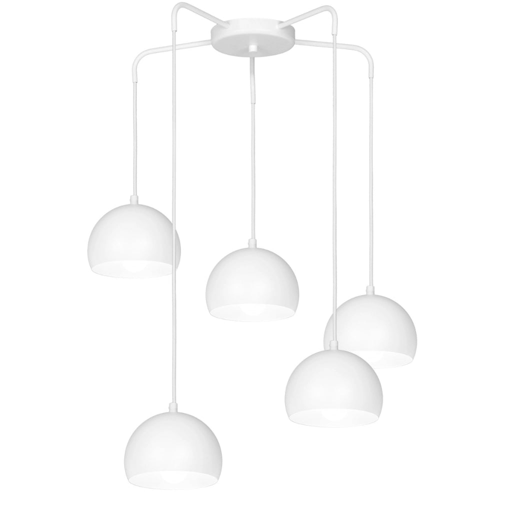 Lampadario Luminex Sool bianco opaco metallo 5xE27 Ø59