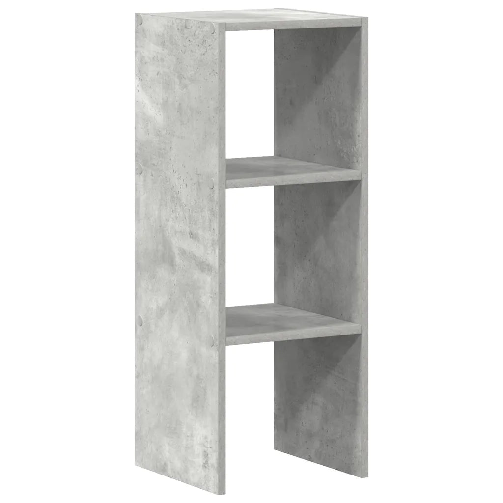 Libreria Impilabili-Scaffale per Libri-Mobile di Stoccaggio Grigio Cemento 30x30x80cm Legno Multistrato