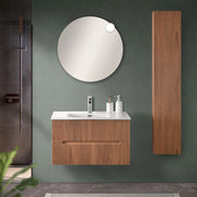 Mobile bagno sospeso 80 cm noce canaletto cannettato Bali