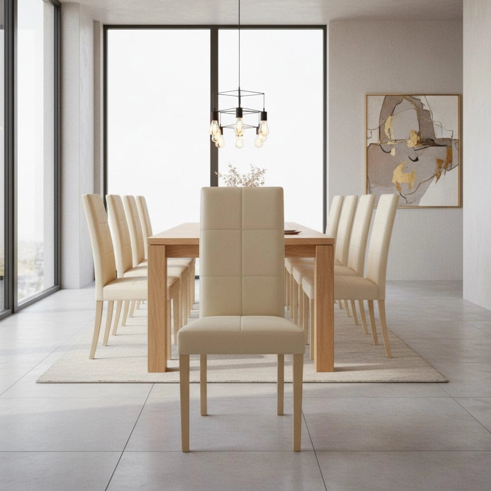 Set 2 sedie similpelle Giada colore beige