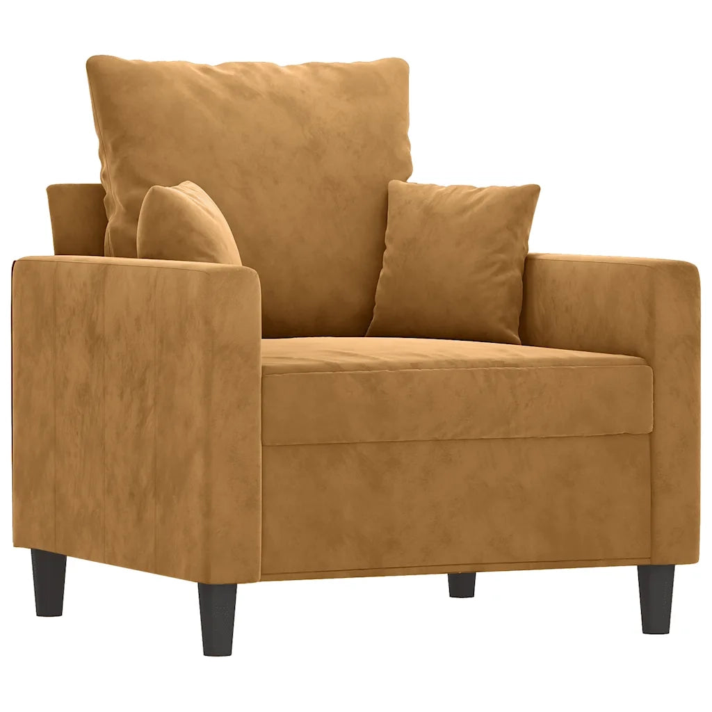 Poltrona | Sedia Relax Marrone 60 cm Velluto