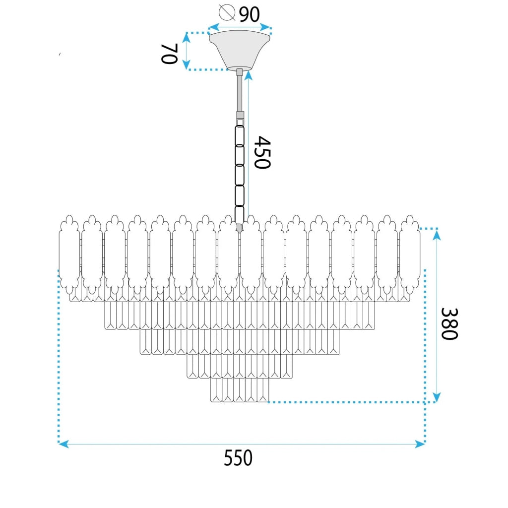Lampada Cristal G049-cp 60cm