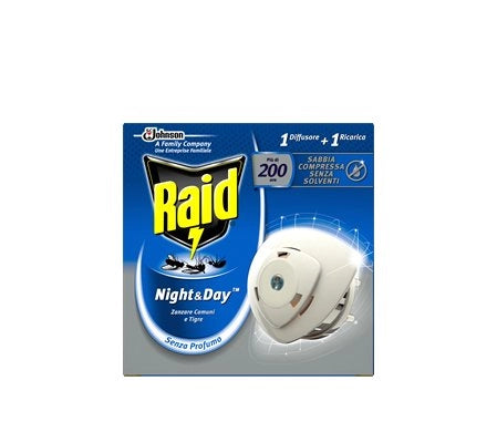 RAID DIFFUSORE ANTIZANZARE 'NIGHT & DAY' Base + 1 ricarica - JOHNSON