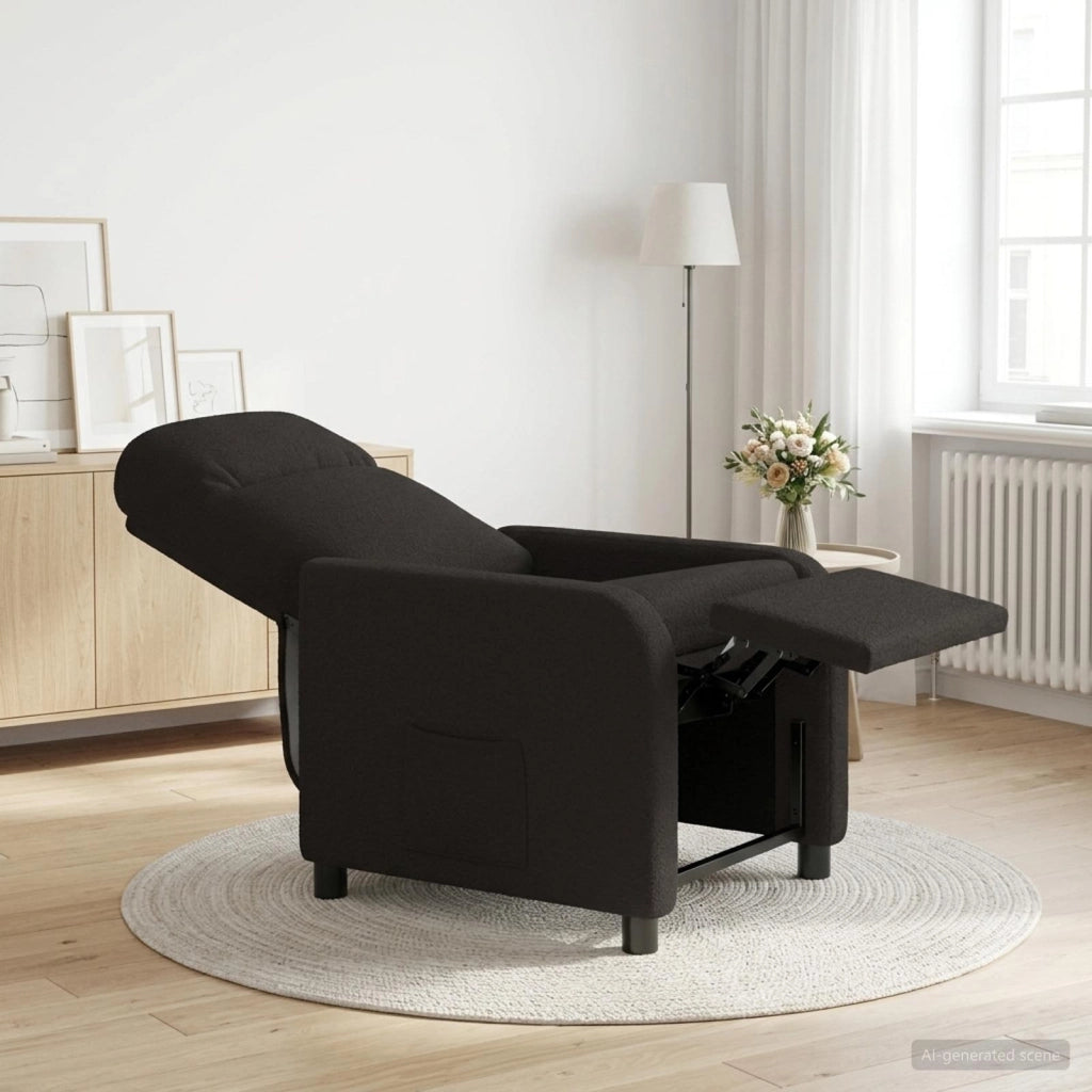 Poltrona reclinabile Nero Bouclé 42034937
