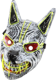 Maschera LED per Halloween e Carnevale per Uomo con Illuminazione - Maschera da Costume per Uomo per Feste di Halloween - Maschera per Volto LED con Effetti Luminosi