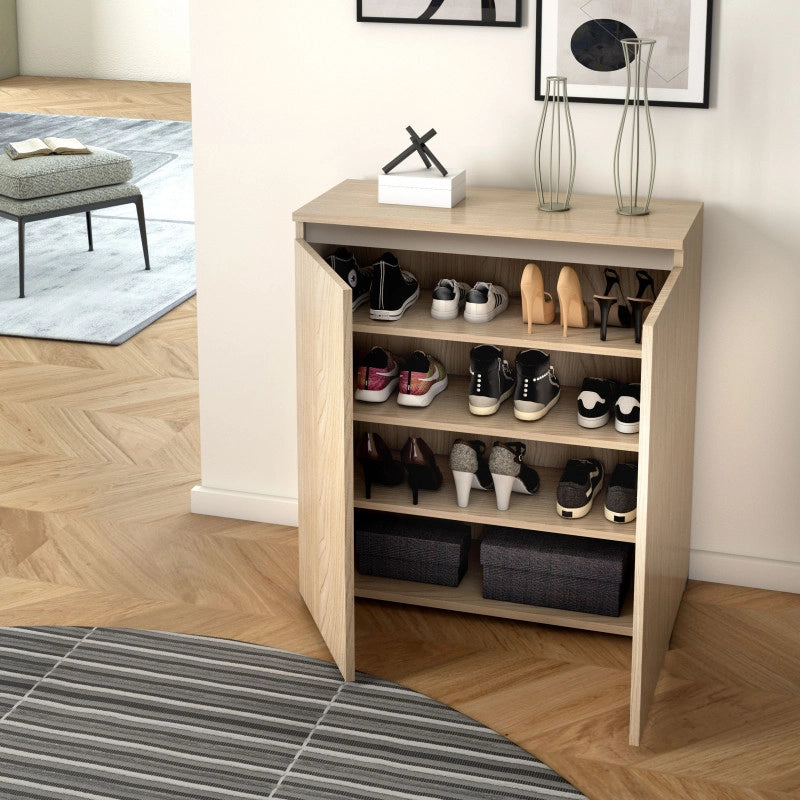 Mobile multiuso 2 ante con maniglia a gola e 3 ripiani regolabili olmo 80x37x102 cm - Terraneo