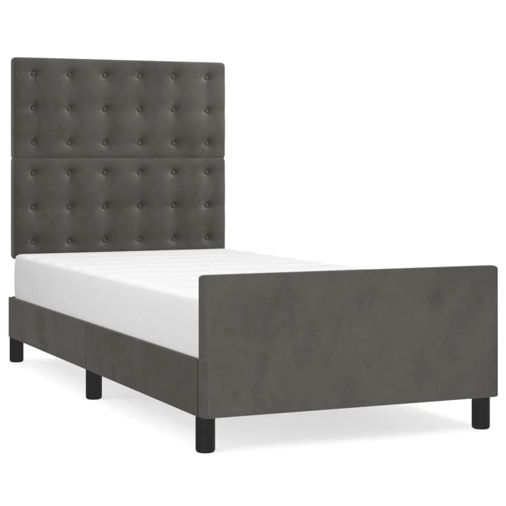 Giroletto senza Materasso Grigio Scuro 80x200 cm Velluto 3125966