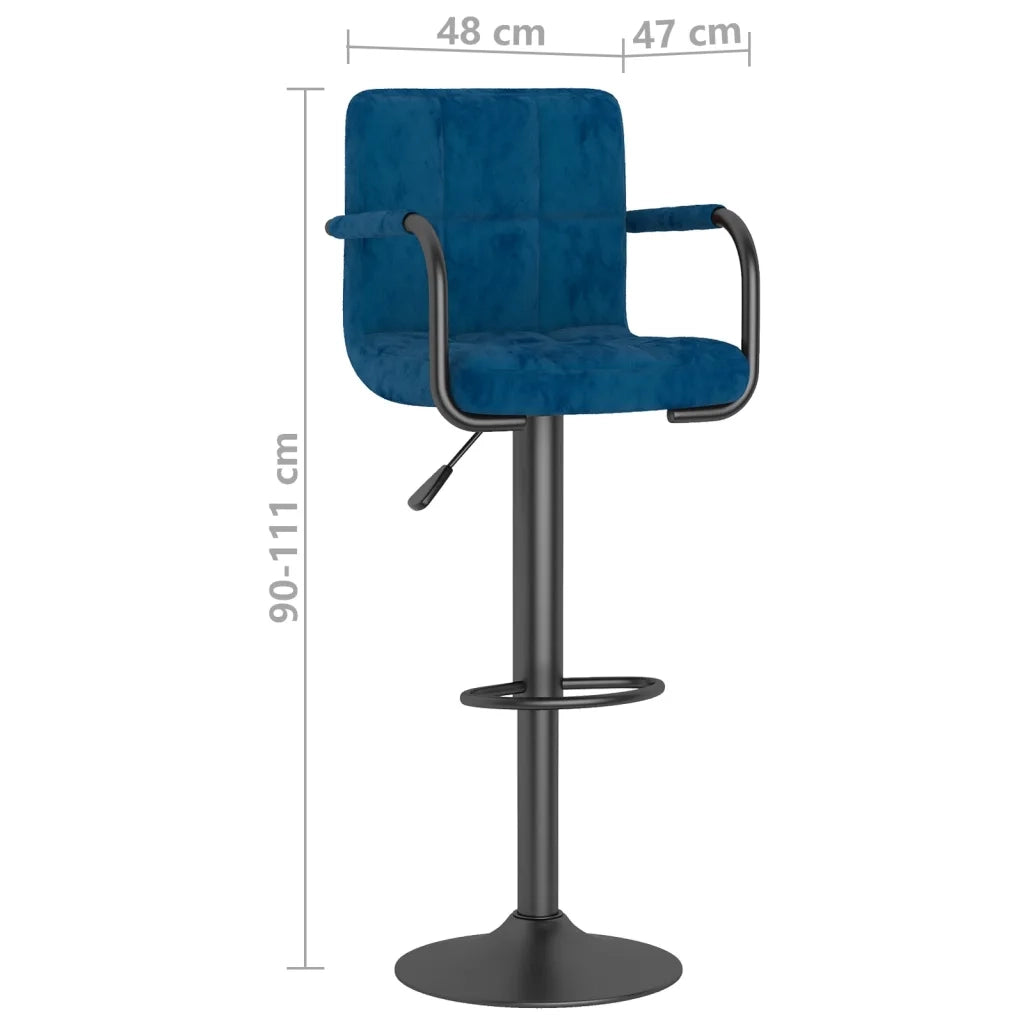 Sgabello da Bar Blu in Velluto 334652