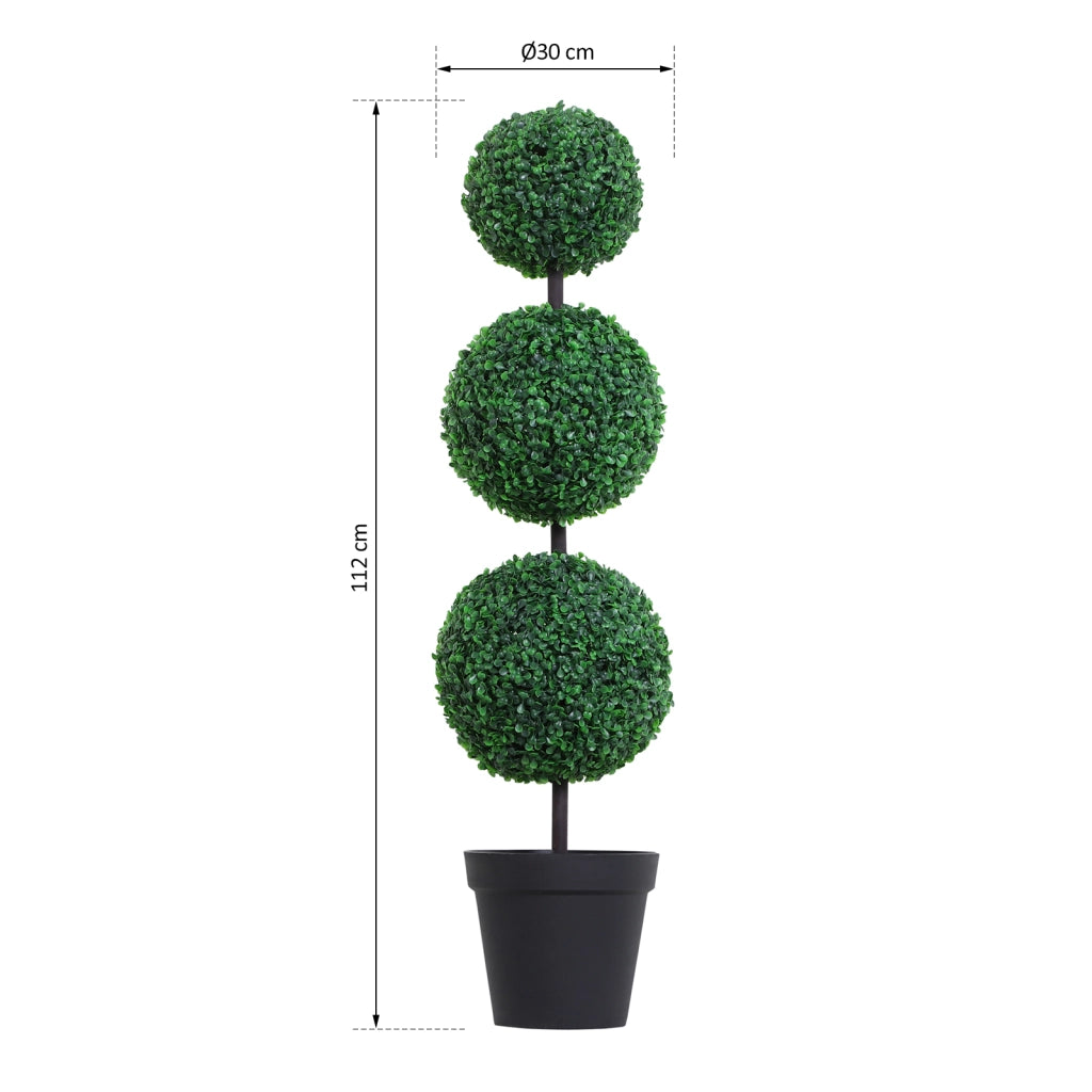 Buis Artificiale Topiaria a Sfera ¨C Minimal ¨C Verde 30x112 cm