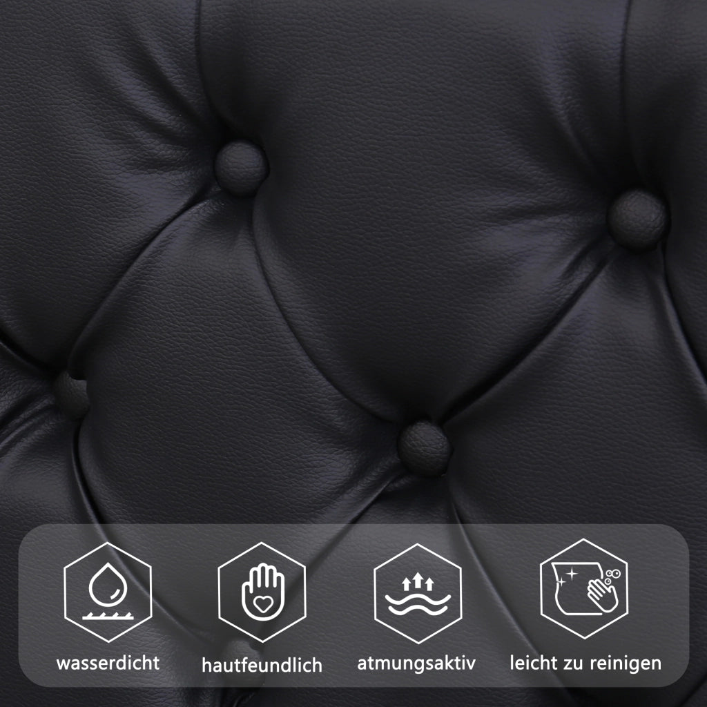 letto imbottito pu nero 182 x 207 cm
