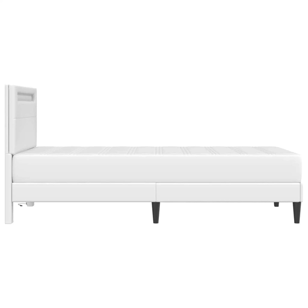 Letto singolo | Letto per adulti | Struttura del letto con testiera Bianco 80 x 200 cm Similpelle