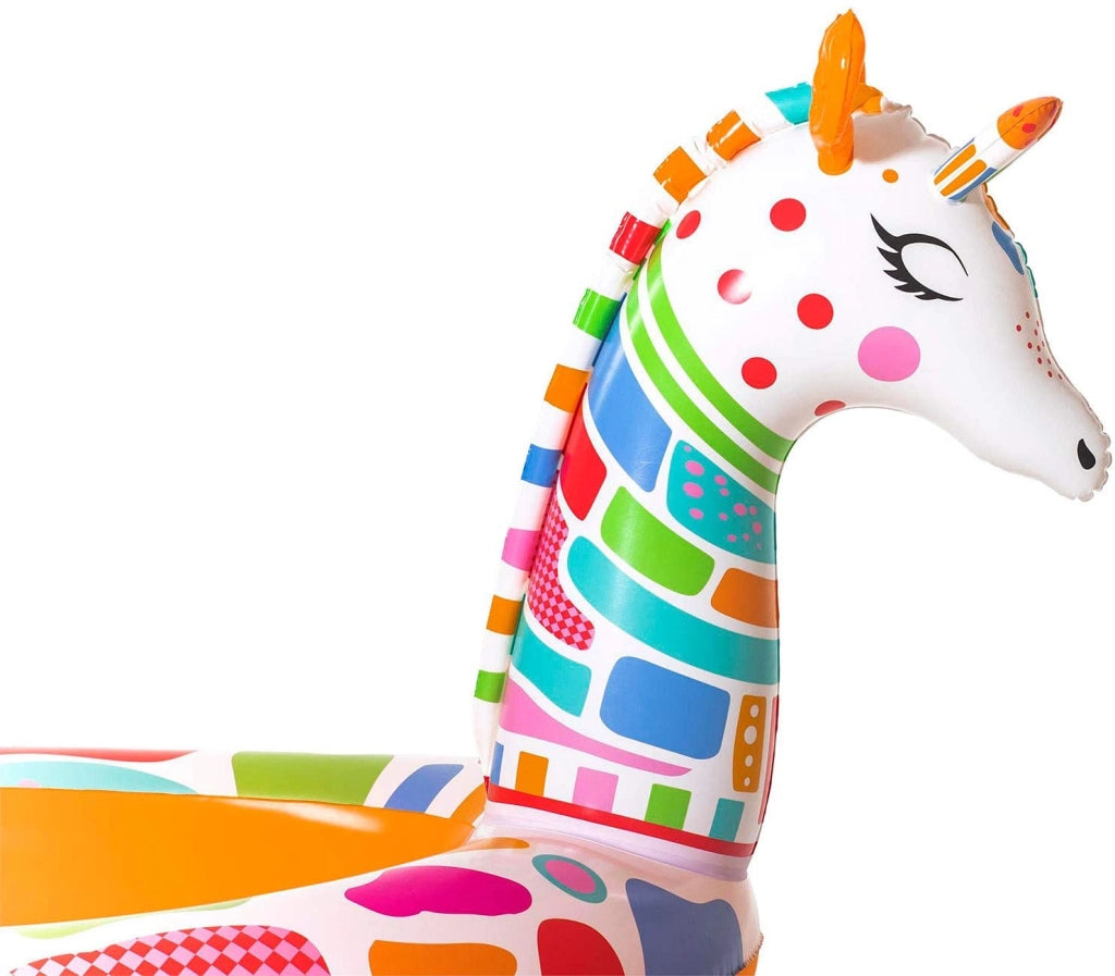 PISCINA GONFIABILE GIRAFFA GIOCO BIMBO CON SPRUZZATORE 266X157X127CM PER ESTERNO