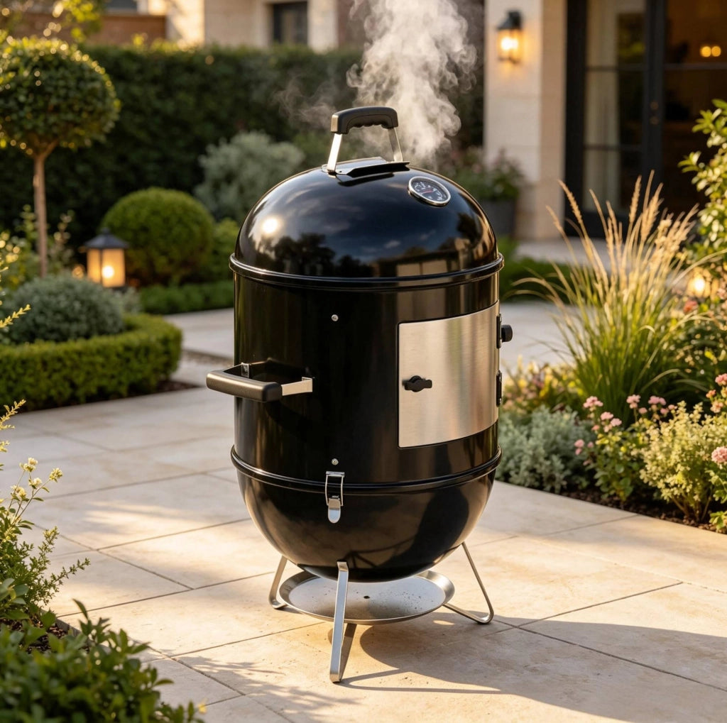 GRILL Affumicatore a Carbone 3 Livelli  44 cm Nero