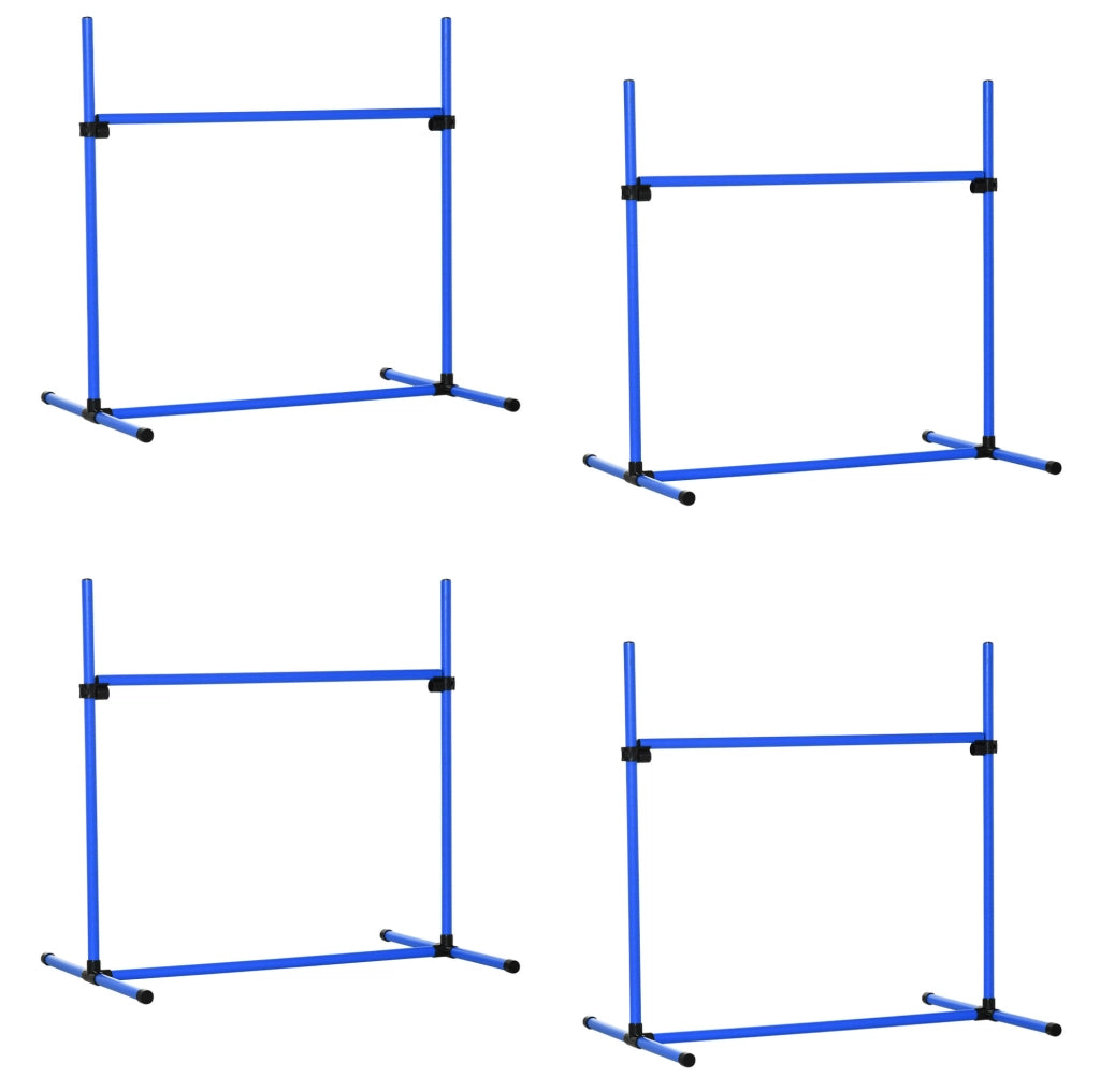 Ostacolo agility per cani 99x65x94 cm in plastica blu regolabile