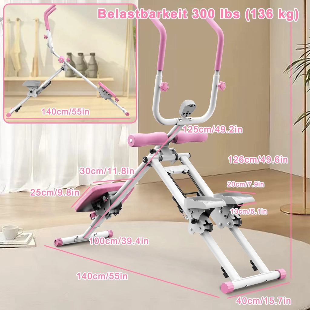 Stepper 2 in 1 e Attrezzi Addominali Pieghevole, Multifunzione per Allenamento Completo del Corpo, Home Gym