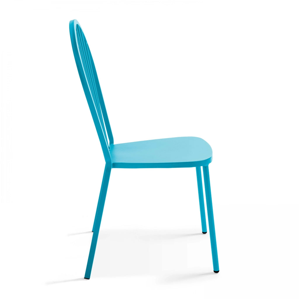 Oviala - Poltrona da giardino in metallo blu per bistrot