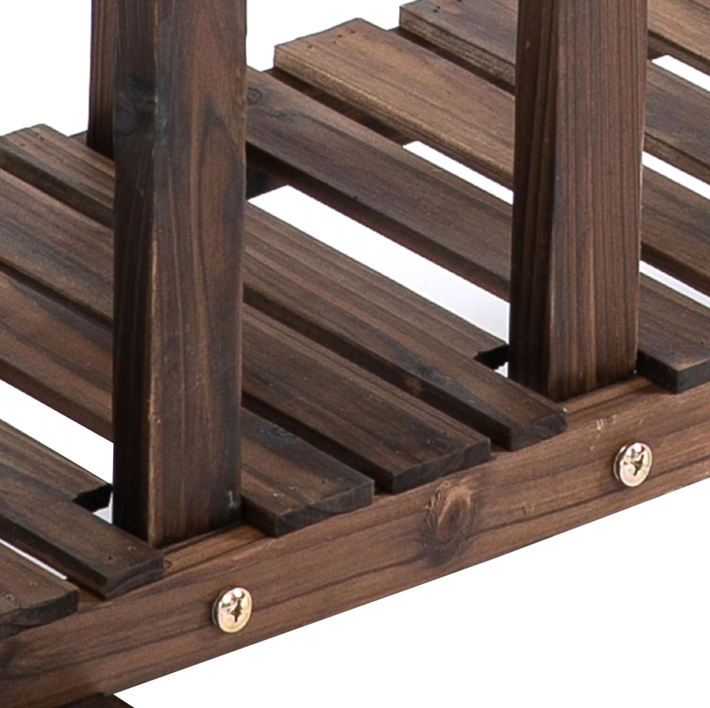 Portapiante 123,5 x 33 x 80 cm marrone scuro – 6 livelli con ruote