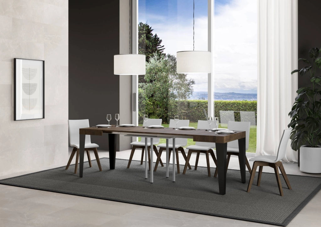 Tavolo Allungabile 90-246x90x77 cm Flame Noce