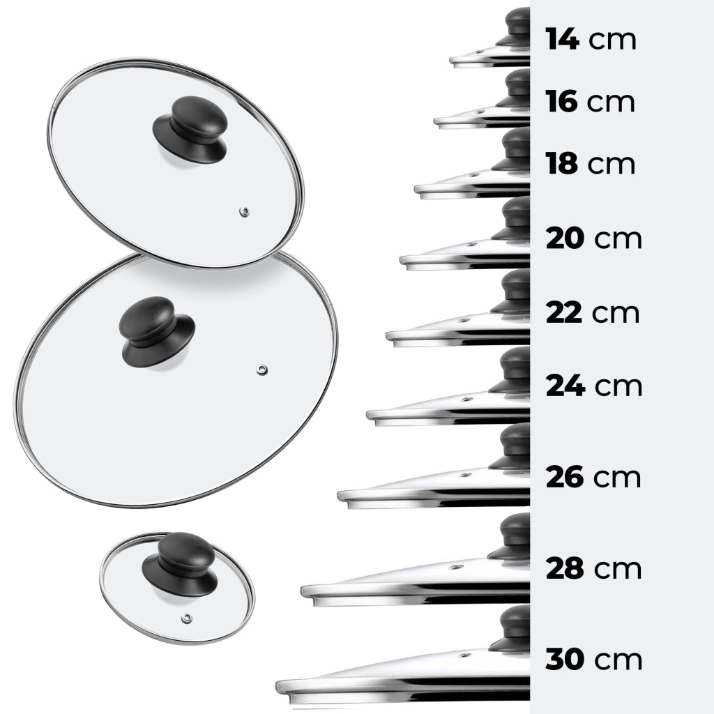 Set di 2 coperchi in vetro KADAX da 30 cm, resistenti al calore, per pentole e padelle.