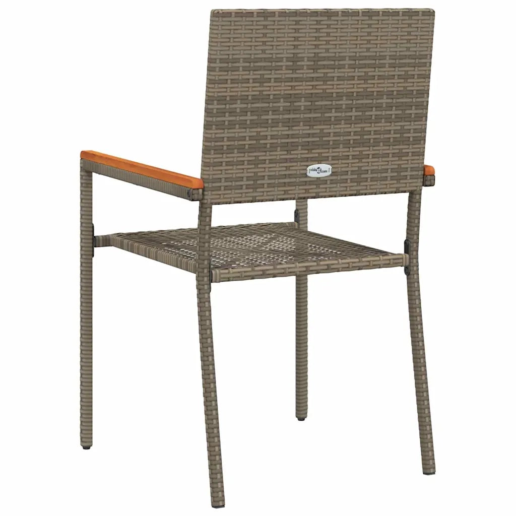 Sedie impilabili da giardino 4 pcs Grigio e Marrone 3403062