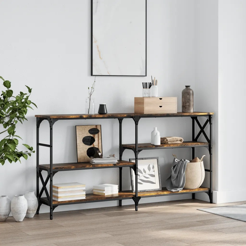 Tavolo Consolle | Tavolo d'Ingresso Rovere Fumo 150x29x76,5 cm in Legno Multistrato