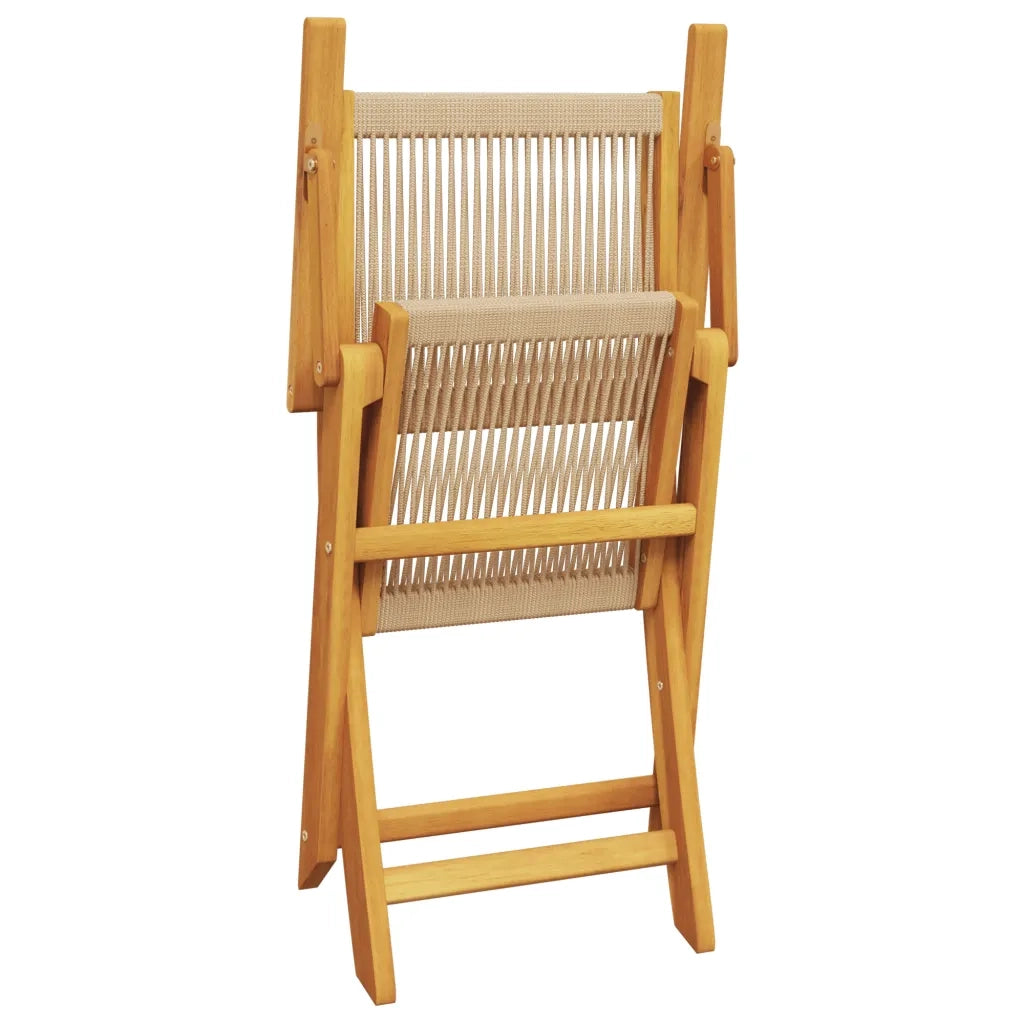 Set da Bistrot 3pz Beige in Polipropilene e Legno Massello 3281807