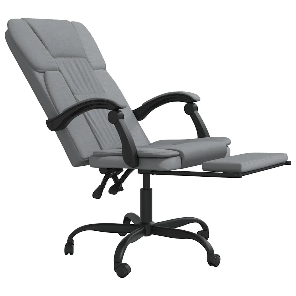 Poltrona da Ufficio Reclinabile Grigio Chiaro in Tessuto 349617