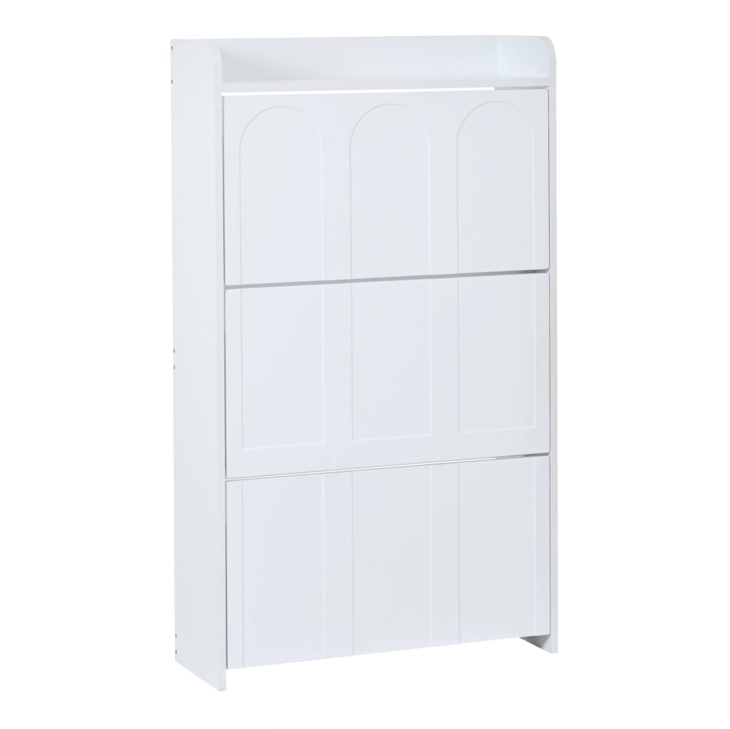Scarpiera salvaspazio 70x25x120 cm con 6 ripiani in MDF bianca HOMVRA