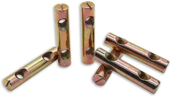 Viti cilindriche M8 x 60 mm a doppia testa - Acciaio zincato - Robuste - Resistenti alla corrosione - Per mobili e letti - Viti cilindriche
