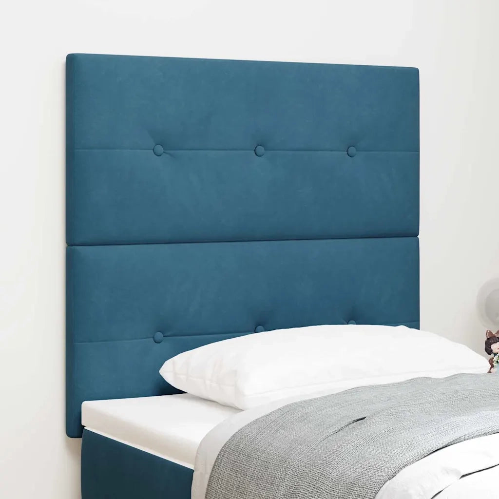 Testiera | Testata LED con strisce LED Blu 90 cm Velluto
