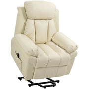 Poltrona Relax Elettrica Alzapersona ¨C Xylo ¨C Reclinabile con Poggiapiedi Similpelle Crema