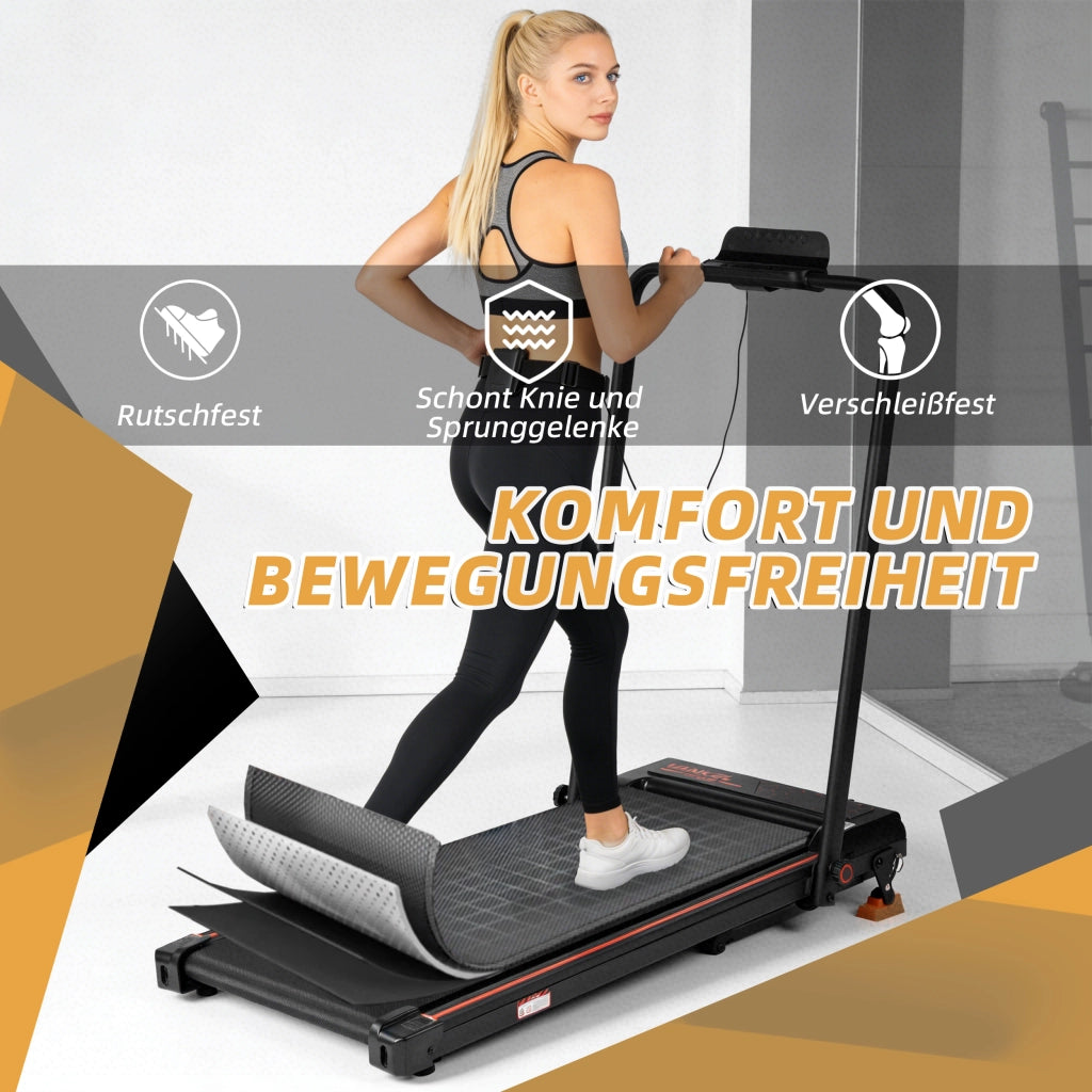 Tapis roulant pieghevole con inclinazione regolabile fino a 12 km/h display LED app telecomando nero 120 kg