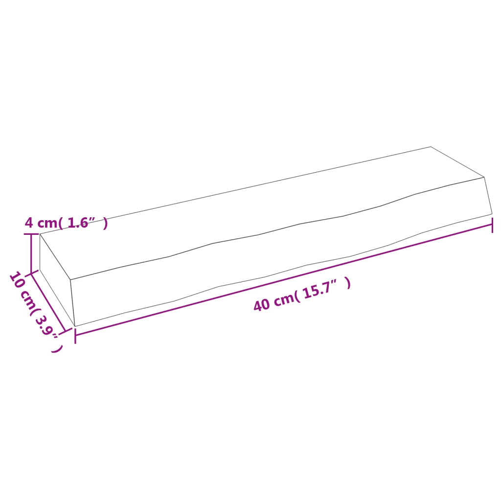 Mensole Parete | Scaffale a Parete | Ripiano a Parete 40x10x4 cm Legno Massello Rovere Non Trattato
