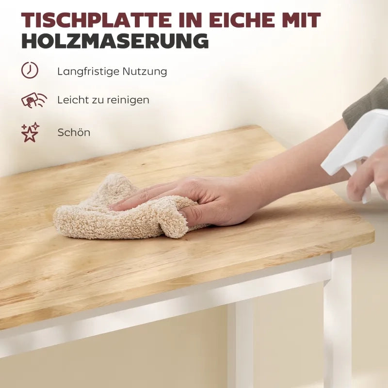 Bartisch compatto per 2 persone, finitura legno naturale e bianco