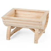 Set di 2 portavasi in legno massello con robuste gambe di sostegno e foro di drenaggio integrato, Fioriera da esterno ed interno