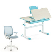 Scrivania per bambini regolabile e sedia da scrivania per bambini, Scrivania per bambini tavolo ergonomico e sedia girevole per computer Blu