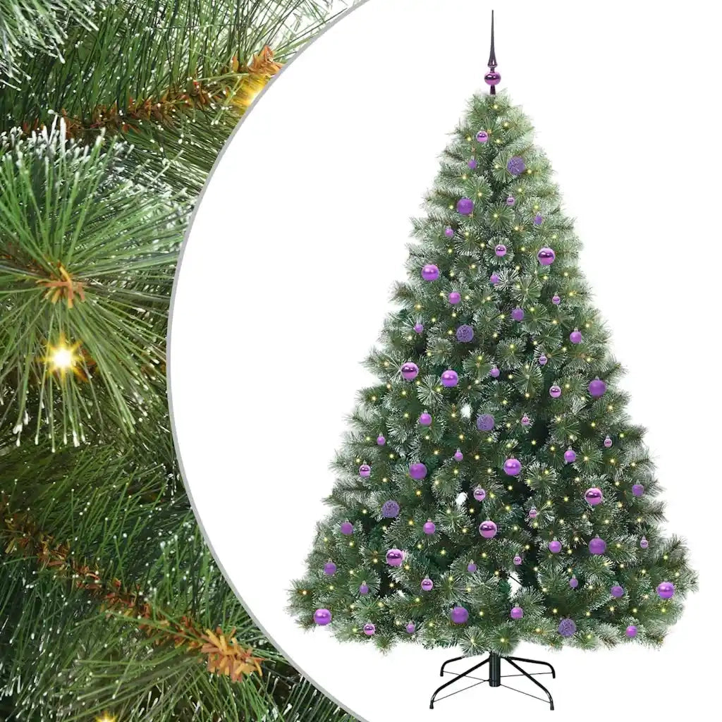 Albero di Natale artificiale con 300 LED Verde 210 cm PE e PVC