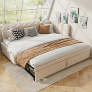 divano letto imbottito beige 90 x 200 cm