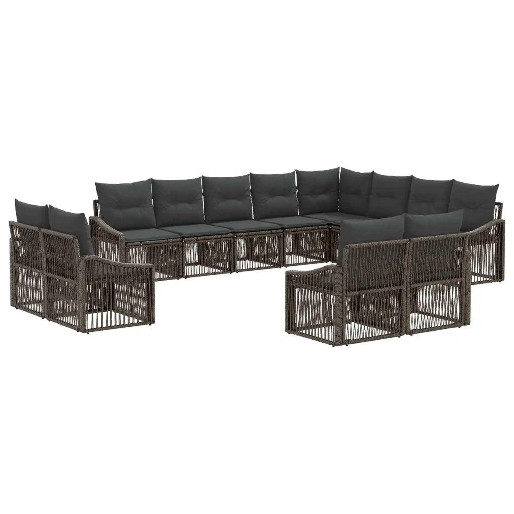 Set Divano da Giardino 12 pz Grigio polyrattan 3436181