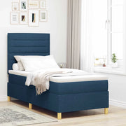 Letto a Sorgente LED con materasso Blu 90 x 200 cm Tessuto