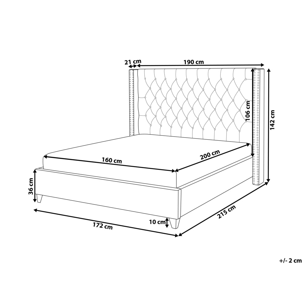 Letto a doghe velluto grigio imbottito trapuntato poggiatesta copritesta piedi 160 x 200 king size design glam