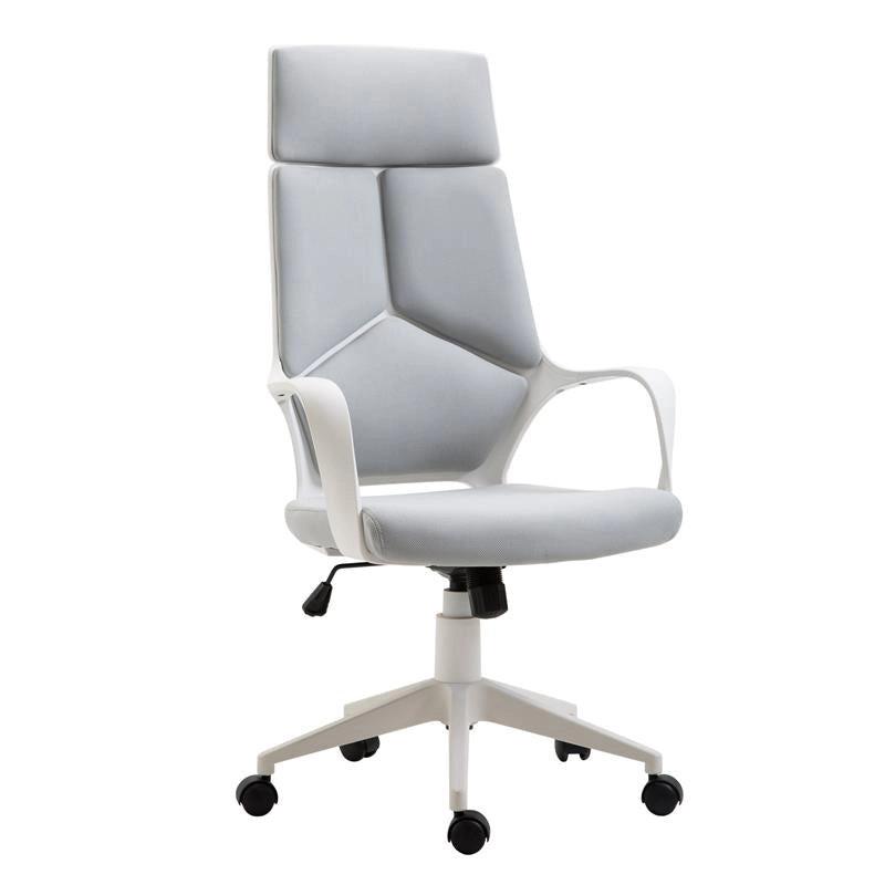 SEDIA DA UFFICIO ERGONOMICA  IN TESSUTO REGOLABILE E GIREVOLE IN MESH GRIGIO